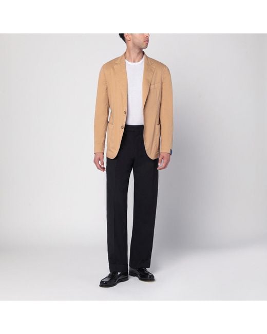 Santaniello Natural Walnut-Coloured Single-Breasted Jacket for men