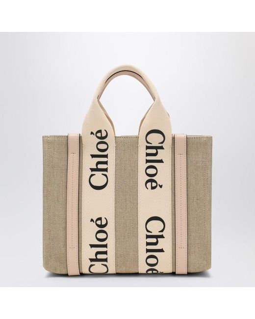 Sac Petit Woody En Toile Chloé en coloris Natural