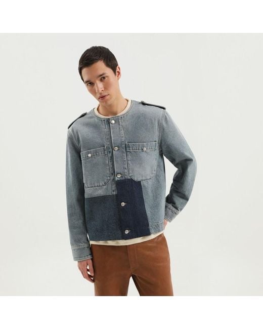 Giacca di jeans con toppe di 1989 STUDIO in Blue da Uomo