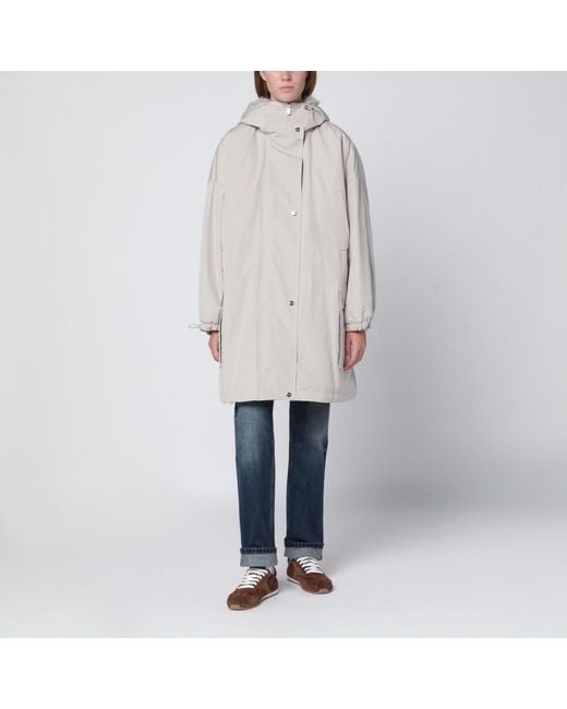 Max Mara White Light Cotton Blend Parka