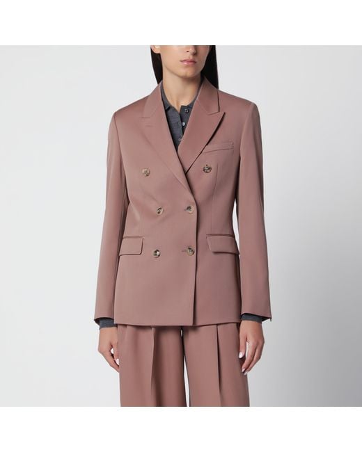 Golden Goose Deluxe Brand Pink Double-Breasted Bronze Virgin Wool Blazer