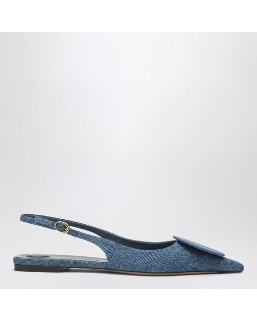 Jacquemus Blue Ballerina Slingback Duelo Plates In Denim
