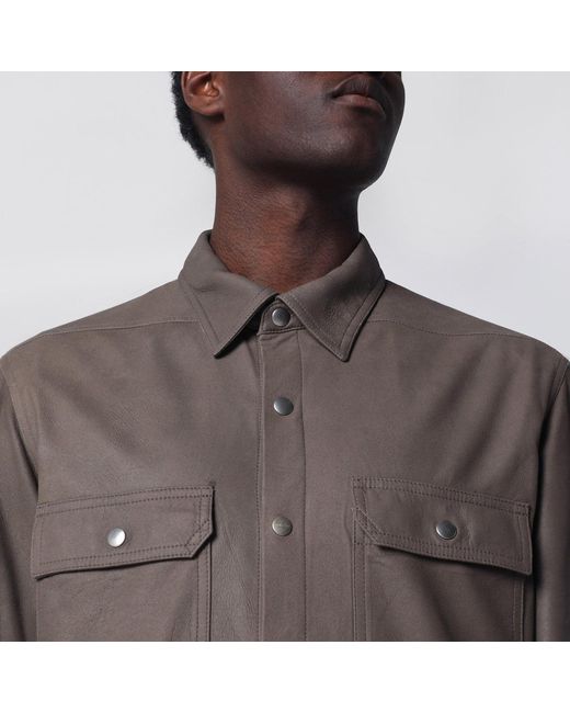 Rick Owens Brown Mud-Colored Cotton-Blend Shirt for men