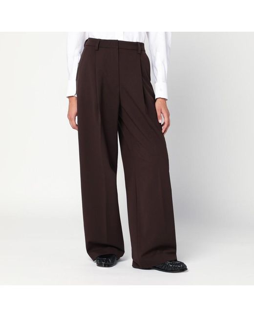 Thelatest Black Wide-Leg Wool Blend Trousers