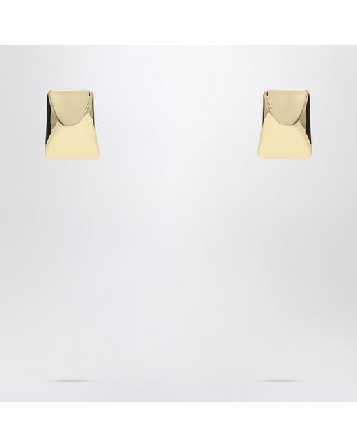 Anine Bing White Rectangular Curved Earrings