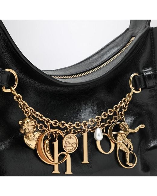 Borsa hobo charms nera in pelle di Chloé in Black