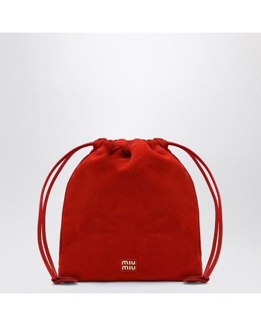 Miu Miu Red Suede Pouch