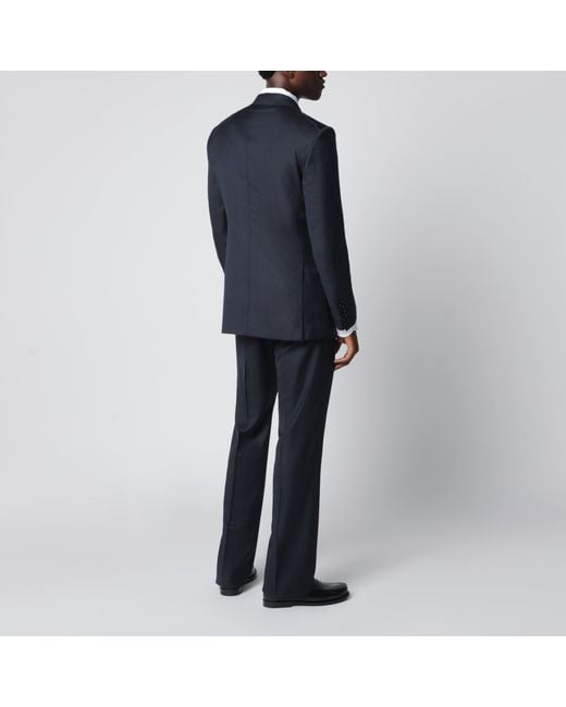 Tom Ford Blue Double-Breasted Wool Suit for men