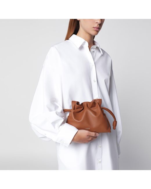 Loewe Brown Mini Flamenco Clutch Bag