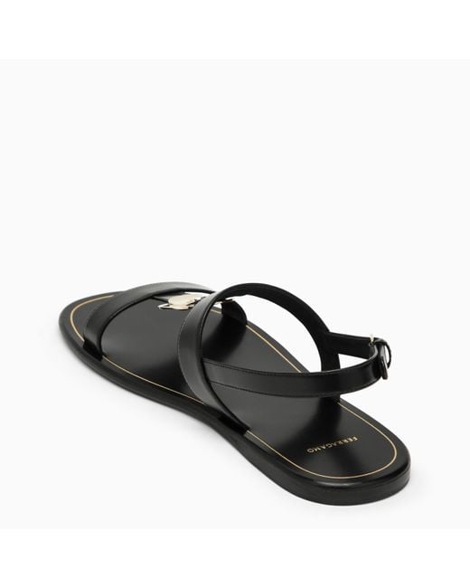 Ferragamo Black Capri Sandals