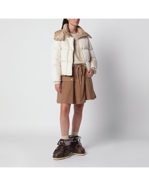 Moncler Natural Ivory Nylon Down Jacket