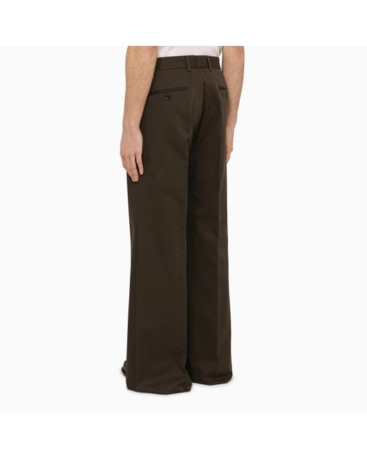 Dolce & Gabbana Brown Flared Cotton Trousers for men