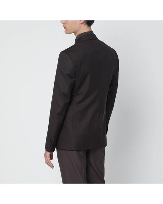 Dolce & Gabbana Black Single-Breasted Wool Jacket for men