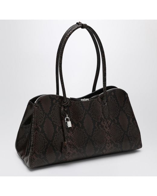 Stella McCartney Black Espresso Snake-Effect Ryder Tote Bag