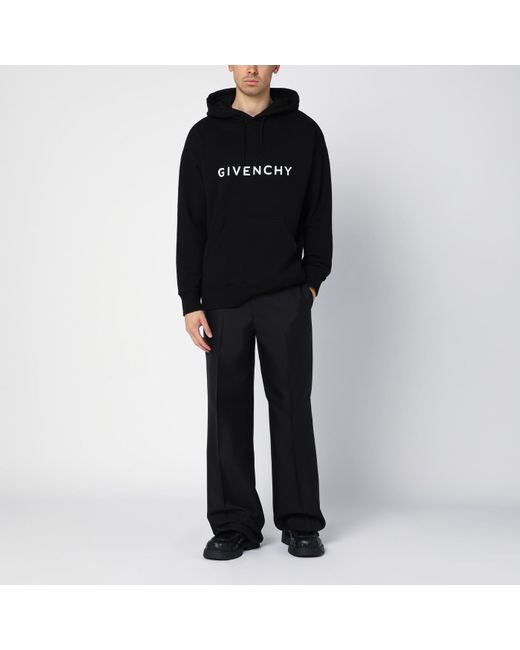 Givenchy Black Archetype Cotton Hoodie With Logo for men