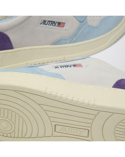 Baskets Medalist En Daim Blanc/Bleu/Mauve Autry en coloris Blue