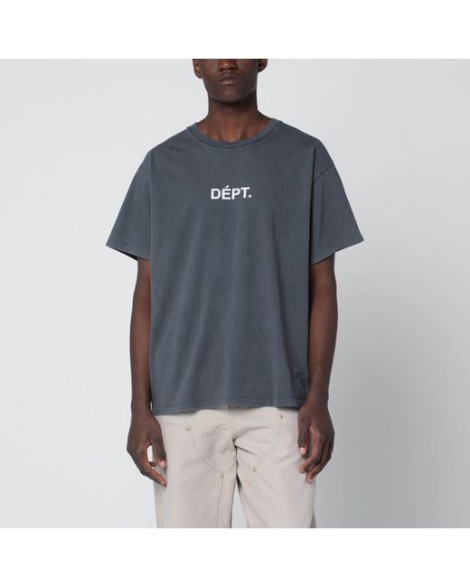 GALLERY DEPT. Blue Team Dept Vintage-Effect T-Shirt for men