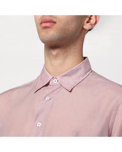 Lardini Pink Shirt In Silk Blend for men