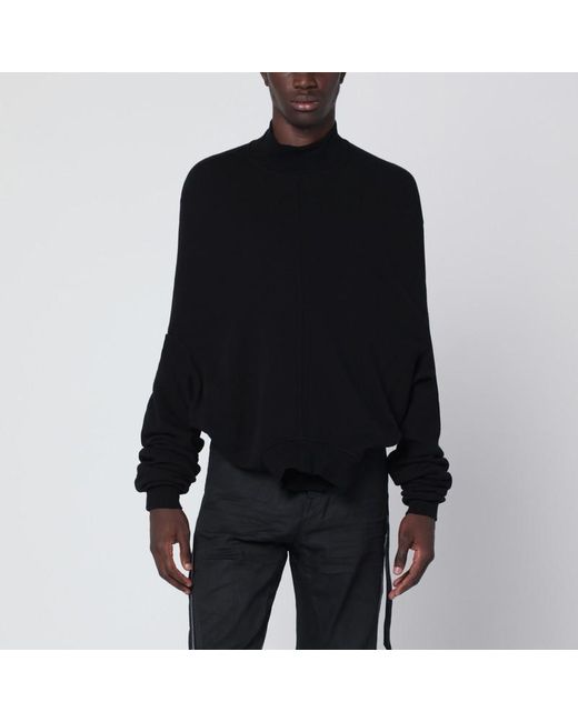 Rick Owens Black Sweatshirt With Open Back for men