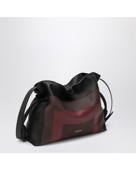 Loewe Brown Medium Flamenco Clutch Bag/Burgundy