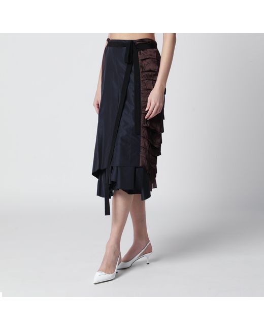Prada Black Patchwork-Rock Aus Faille