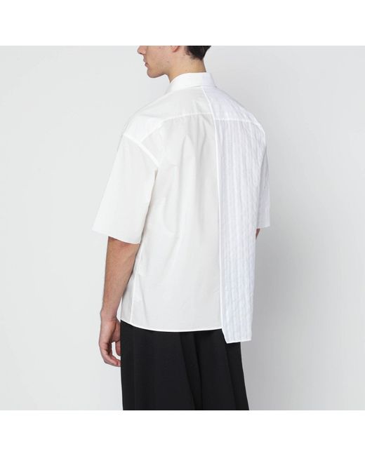 MM6 by Maison Margiela White Two-Tone Cotton Poplin Shirt for men