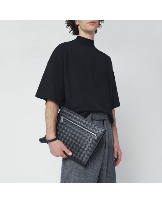Bottega Veneta Black Intrecciato Document Holder for men