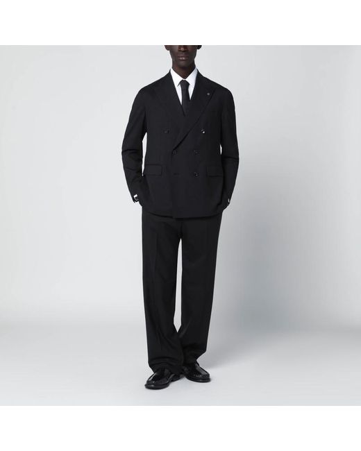 Tagliatore Black Doublebreasted Suit for men
