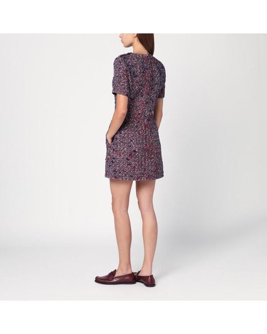 Gucci Purple And Bouclé Wool Dress