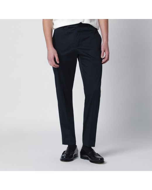 PT Torino Blue Cotton Blend Trousers for men