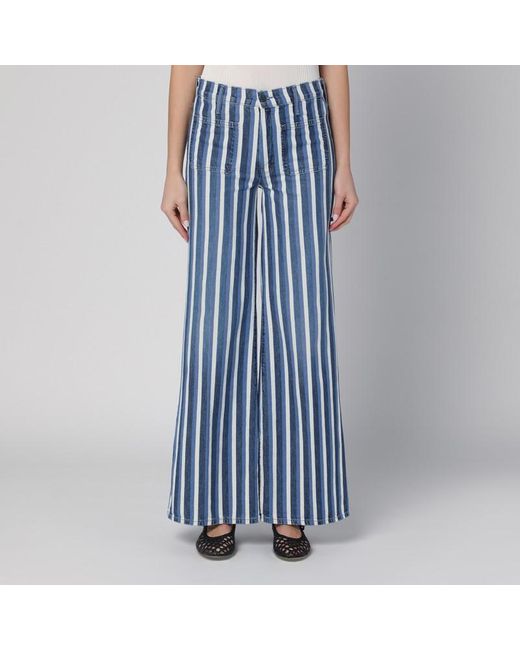 Mother Blue Jeans The Patch Pocket Twister Sneak Striped