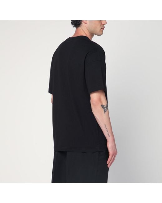 KENZO Black Cotton T-Shirt With Logo for men