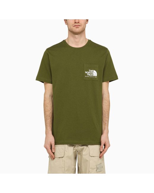 The North Face Green Logo Print T Shirt Forest for men