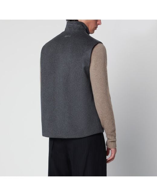 Lardini Gray Zip-Up Vest for men