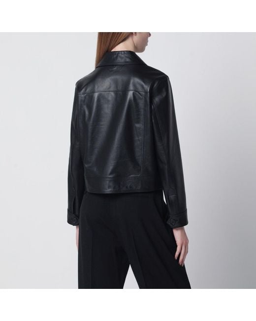 Salvatore Santoro Black Cropped Leather Jacket