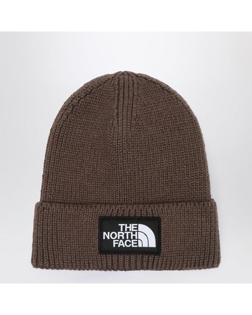 The North Face Brown Beanie With Logo Patch for men