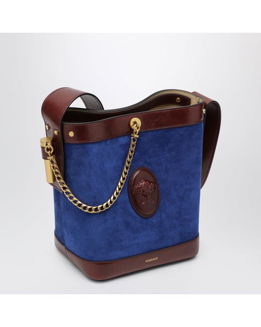Versace Blue Small Pivot Bucket Bag