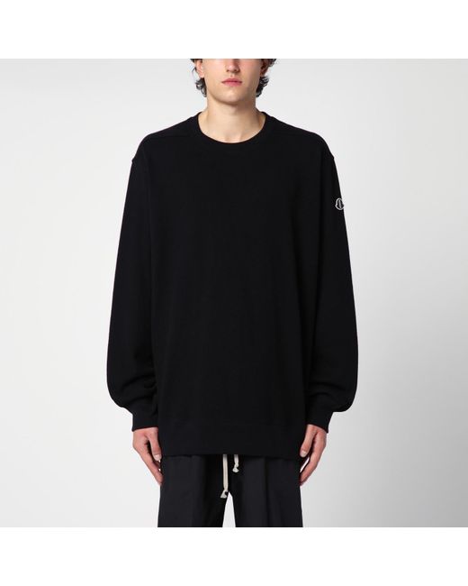 Moncler Black Jersey Crew-Neck Sweatshirt for men