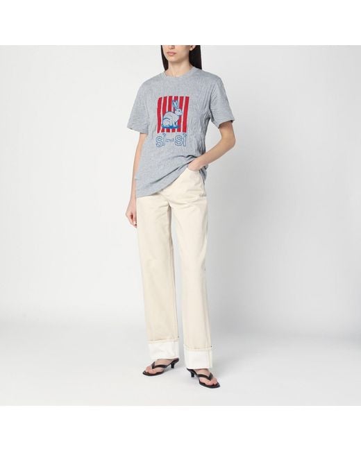 Bottega Veneta Natural Meringue Coloured Turned Up Jeans
