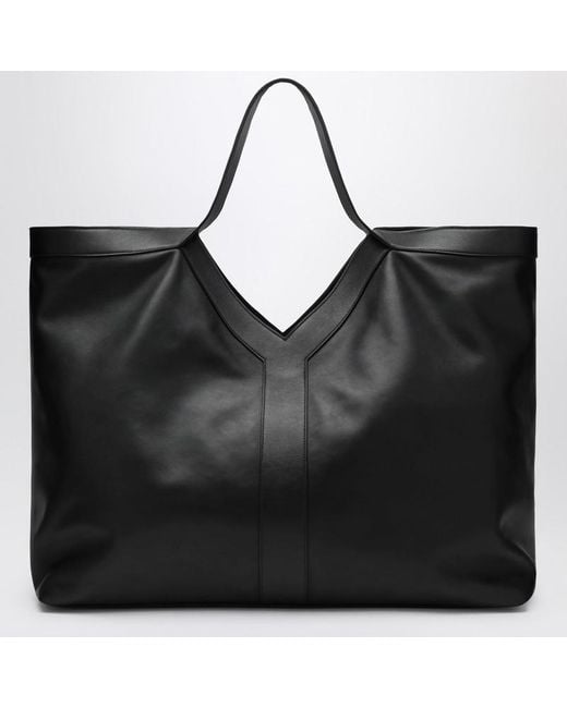 Tote Bag Maxi Y En Cuir Grainé Saint Laurent pour homme en coloris Black