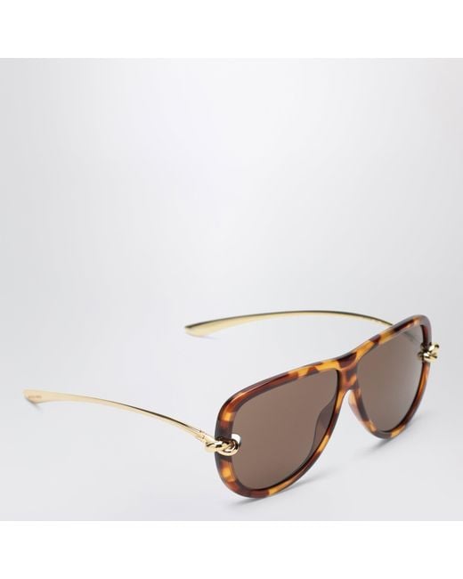 Bottega Veneta Brown Knot Aviator Sunglasses