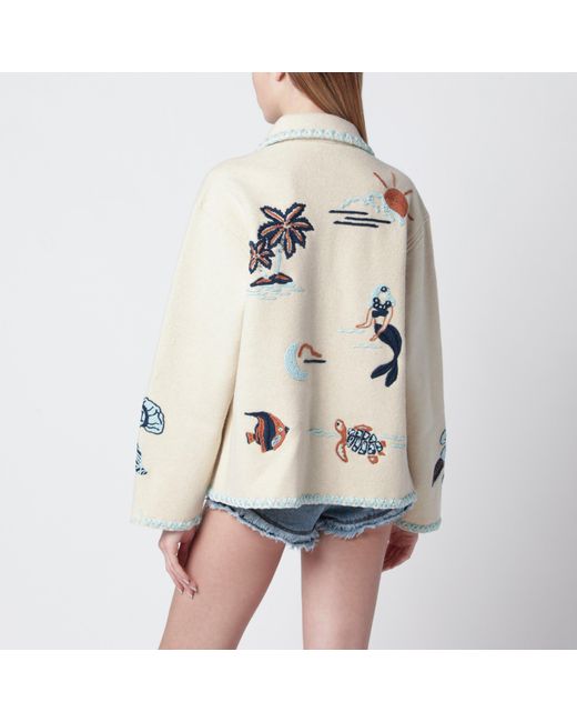 Alanui Natural Sand-Colored Wool Remember Me Jacket