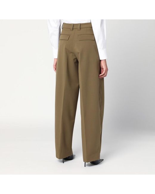Thelatest Brown Taupe Wool Blend Trousers