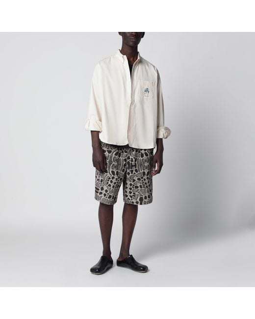 Brain Dead White Ivory Button-Down Cotton Shirt for men