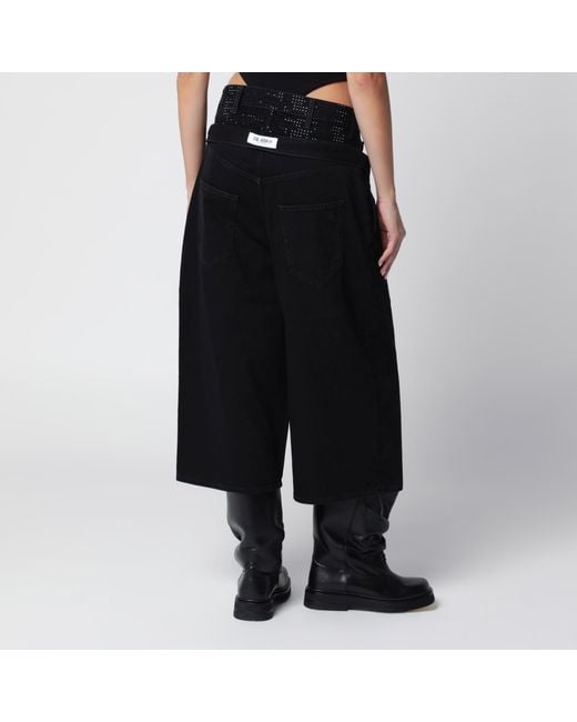 The Attico Black Wide-Leg Jeans