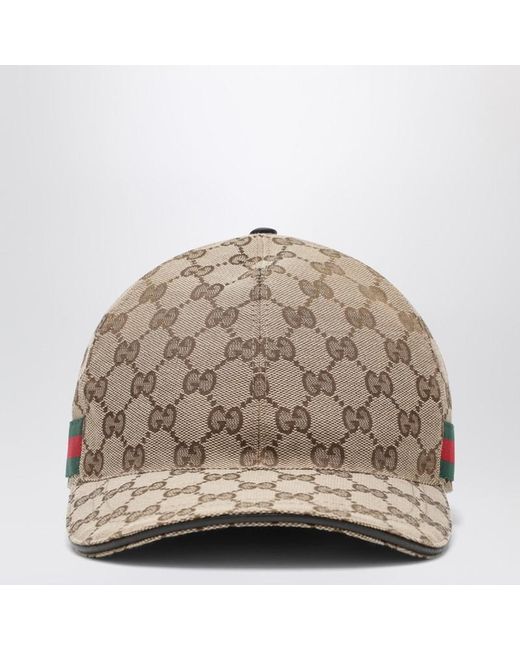 Gucci Natural Baseball Cap With Gg Pattern for men
