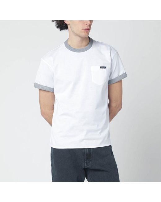 Prada Wendbares T-Shirt Aus Weißer/Grauer Baumwolle in White für Herren