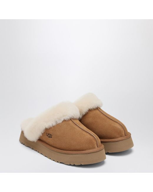 Ugg Brown Disquette Chestnut Eather Slip-Ons