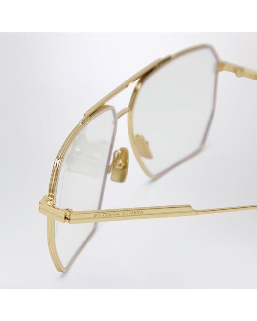 Bottega Veneta Metallic Classic Aviator Sunglasses