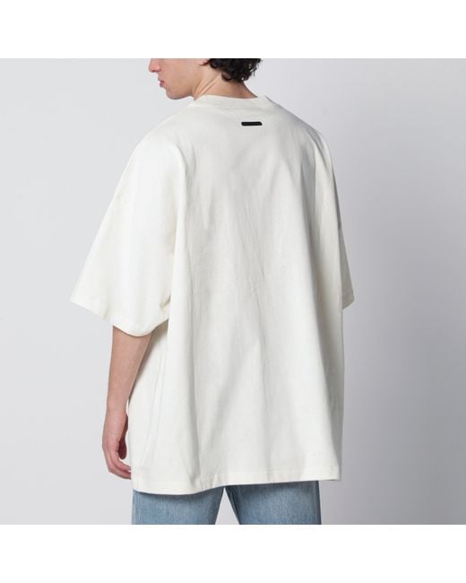 Fear Of God White Signature 90S Oversized Cotton Jersey T-Shirt for men